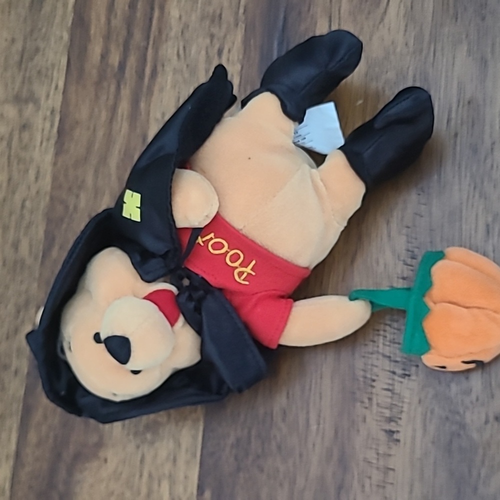 2000 Disney Store Winnie The Pooh Witch Pooh 8" Mini Bean Bag Plush - Picture 1 of 3
